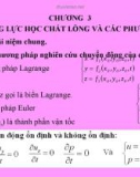 Bài giảng Thủy lực - Chương 3: Cơ sở động lực học chất lỏng và các phương trình