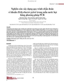 Nghiên cứu xây dựng quy trình chẩn đoán vi khuẩn Helicobacter pylori trong mẫu nước bọt bằng phương pháp PCR