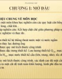 Bài giảng Thủy lực - Chương 1: Mở đầu