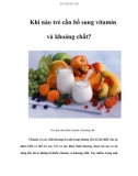 Khi nào trẻ cần bổ sung vitamin và khoáng chất?