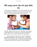 Bổ sung canxi cho trẻ qua bữa ăn