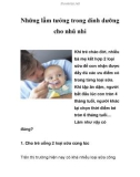 Những lầm tưởng trong dinh dưỡng cho nhũ nhi