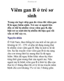 Viêm gan B ở trẻ sơ sinh