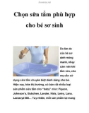 Chọn sữa tắm phù hợp cho bé sơ sinh