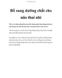 Bổ sung dưỡng chất cho não thai nhi