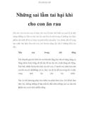 Những sai lầm tai hại khi cho con ăn rau