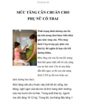 MỨC TĂNG CÂN CHUẨN CHO PHỤ NỮ CÓ THAI