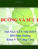 Bài giảng Dinh dưỡng và sức khỏe - ThS. Nguyễn Thị Hiền