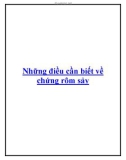 Những điều cần biết về chứng rôm sảy.