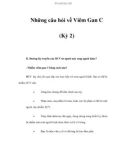 Những câu hỏi về Viêm Gan C (Kỳ 2)