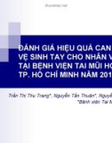 Bài giảng Đánh giá hiệu quả can thiệp về vệ sinh tay cho nhân viên y tế tại Bệnh viện tai mũi họng Tp. Hồ Chí Minh năm 2017