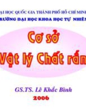 Bài giảng Cơ sở vật lý chất rắn - Bài 1: Tinh thể chất rắn