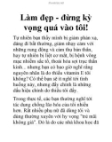 Làm đẹp - đừng kỳ vọng quá vào tôi!