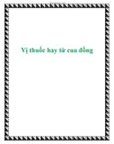 Vị thuốc hay từ cua đồng