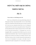 ÐÁP ỨNG MIỄN DỊCH CHỐNG NHIỄM TRÙNG (Kỳ 2)