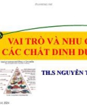 Bài giảng Vai trò và nhu cầu các chất dinh dưỡng - ThS. Nguyễn Thị Hiền