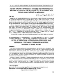 Nghiên cứu ảnh hưởng của nồng độ đích propofol tại não lên an thần, áp lực nội sọ và áp lực tưới máu não trong chấn thương sọ não nặng