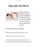 Ngon giấc khi bầu bì