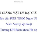 Bài giảng Vật lý đại cương 1 - Chương 13: Thuyết động học phân tử các chất khí và định luật phân bố (PGS. TS Đỗ Ngọc Uấn)