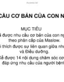 Bài giảng Giáo án khoa Điều dưỡng: Nhu cầu cơ bản của con người