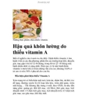 Hậu quả khôn lường do thiếu vitamin A