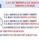 Bài giảng Vật lý 1 - Chương 1.3: Các định luật bảo toàn trong cơ học