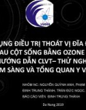 Bài giảng Ứng dụng điều trị thoát vị đĩa đệm và giảm đau cột sống bằng Ozone qua da dưới hướng dẫn CLVT - thử nghiệm ca lâm sàng và tổng quan y văn