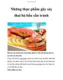 Những thực phẩm gây sảy thai bà bầu cần tránh