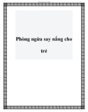 Phòng ngừa say nắng cho trẻ