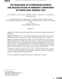 Khảo sát sự hiểu biết của người bệnh tăng huyết áp và các yếu tố liên quan tại khoa Cấp cứu Bệnh viện Thống Nhất năm 2023