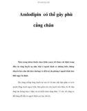 Amlodipin có thể gây phù cẳng chân