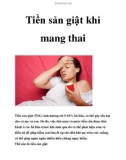 Tiền sản giật khi mang thai