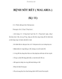 BỆNH SỐT RÉT ( MALARIA ) (Kỳ 11)