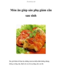 Món ăn giúp sản phụ giảm cân sau sinh