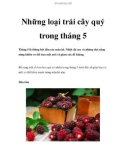 Những loại trái cây quý trong tháng 5