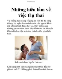 Những hiểu lầm về việc thụ thai