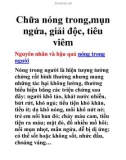 Chữa nóng trong,mụn ngứa, giải độc, tiêu viêm