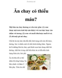 Ăn chay có thiếu máu?