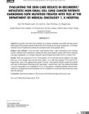 Nhận xét kết quả chăm sóc da bệnh nhân ung thư phổi không tế bào nhỏ giai đoạn tái phát di căn có đột biến EGFR được điều trị bằng thuốc ức chế tyrosine kinase tại khoa Nội 1 Bệnh viện K