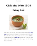 Cháo cho bé từ 12-24 tháng tuổi