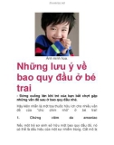 Những lưu ý về bao quy đầu ở bé trai