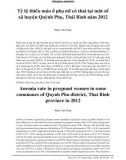 Tỷ lệ thiếu máu ở phụ nữ có thai tại một số xã huyện Quỳnh Phụ, Thái Bình năm 2012