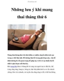 Những lưu ý khi mang thai tháng thứ 6