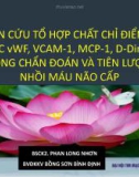 Bài giảng Nghiên cứu tổ hợp chất chỉ điểm sinh học vWF, VCAM-1, MCP-1, D-Dimer trong chẩn đoán và tiên lượng nhồi máu não cấp - BSCK2. Phan Long Nhơn