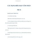 CÁC DẠNG RỐI LOẠN TÂM THẦN (Kỳ 2)