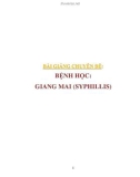 Bài giảng chuyên đề Bệnh học: Giang mai (Spyphillis)