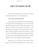 GIỮ CÂN BẰNG NƯỚC