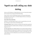 Người cao tuổi chống suy dinh dưỡng