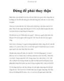 Đừng để phải thay thận