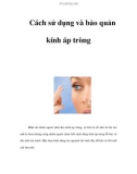 Cách sử dụng và bảo quản kính áp tròng